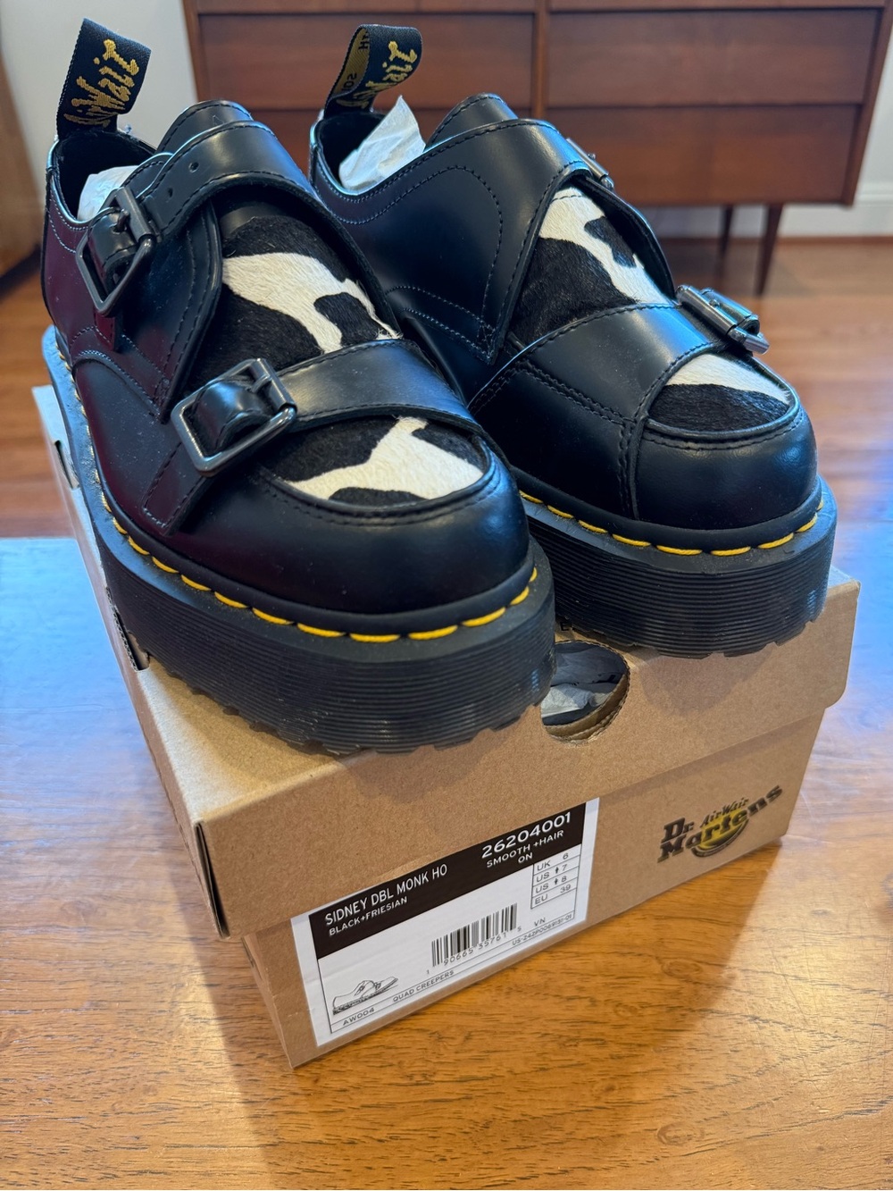 Dr. Martens Sidney Hair On Cow Creeper Platform Loafers
